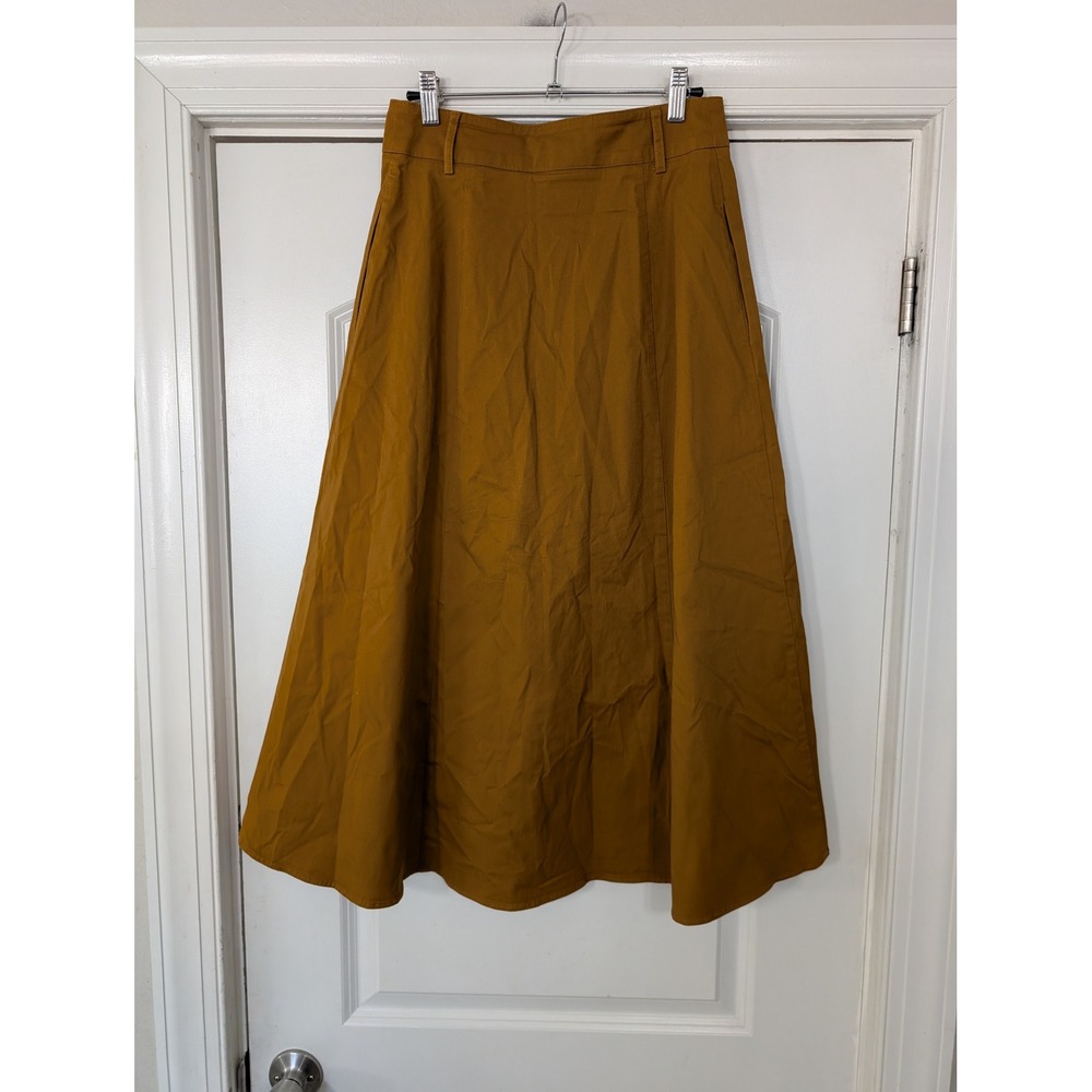Anthropologie Mustard Midi Skirt - Picture 4 of 5